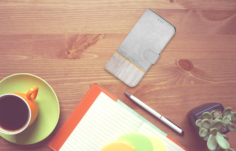 Motorola Moto E32 | Moto E32s Book Style Case Wood Concrete