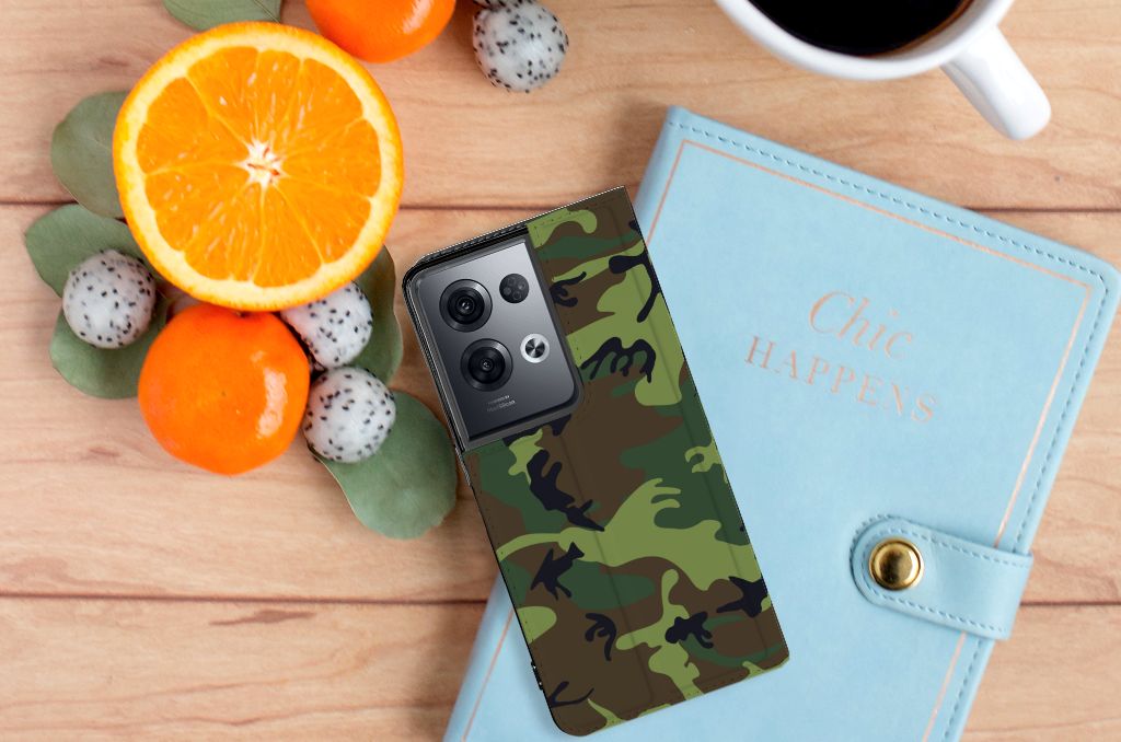 OPPO Reno8 Pro Hoesje met Magneet Army Dark - B2C Telecom