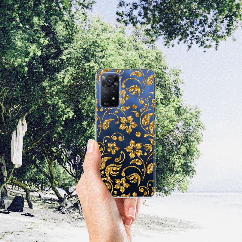 Xiaomi Redmi Note 11 Pro 5G TPU Case Gouden Bloemen B2C Telecom