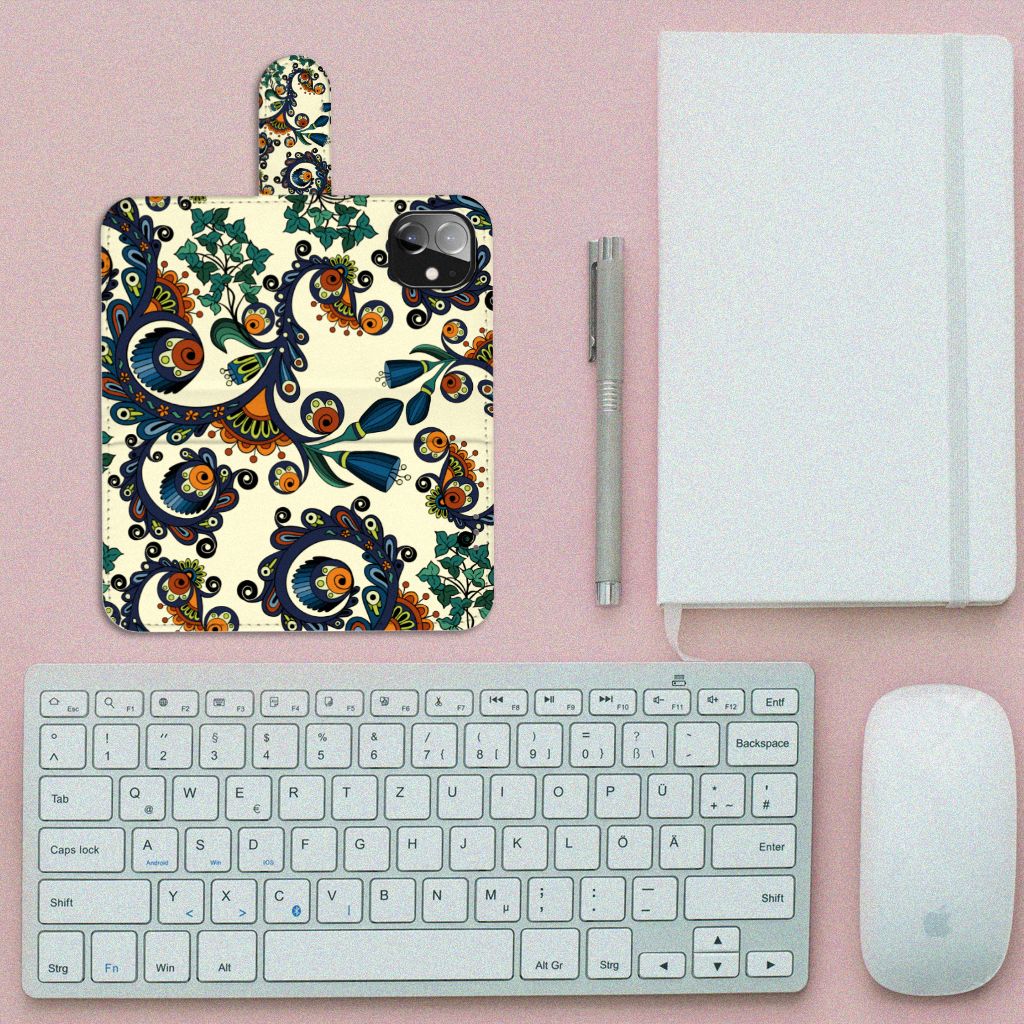 Wallet Case Apple iPhone 12 Mini Barok Flower