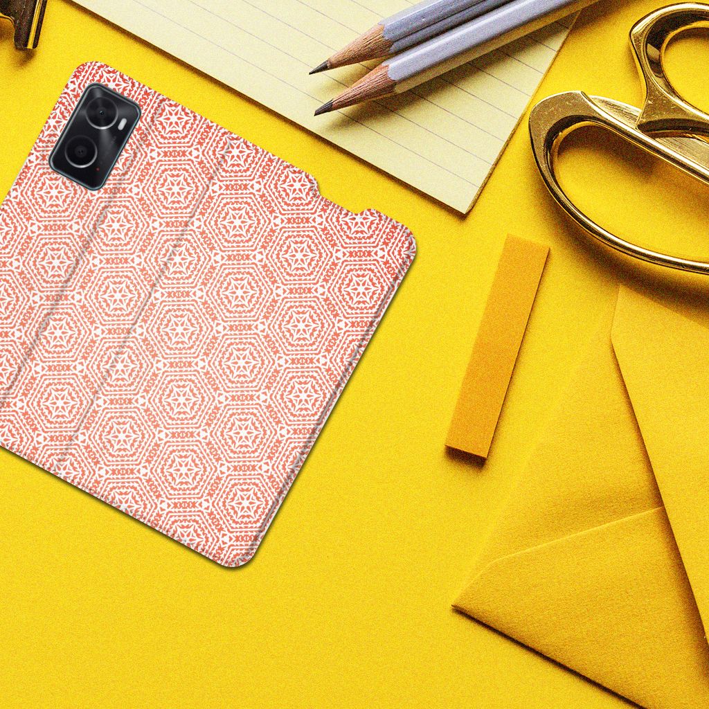 OPPO A96 | A76 Hoesje met Magneet Pattern Orange - B2C Telecom