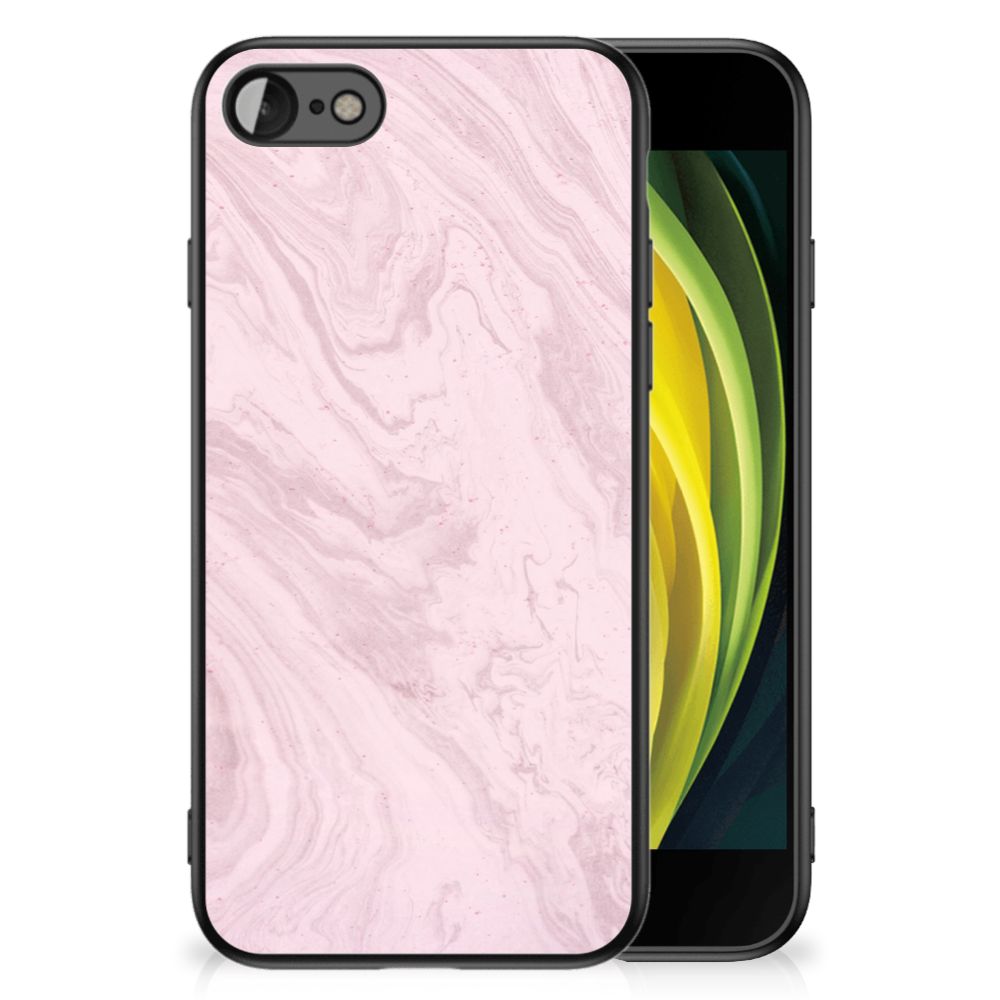 iPhone SE 2022 | SE 2020 | 7/8 Marmeren Print Telefoonhoesje Marble Pink - Origineel Cadeau Vriendin