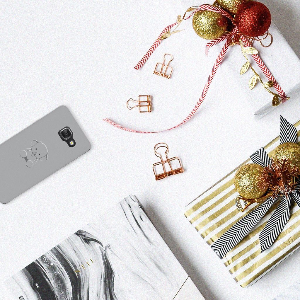 Samsung Galaxy A3 2016 Telefoonhoesje met Naam Grijs Baby Olifant