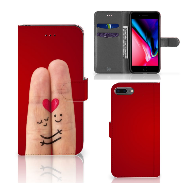 Apple iPhone 7 Plus | 8 Plus Wallet Case met Pasjes Liefde - Origineel Romantisch Cadeau