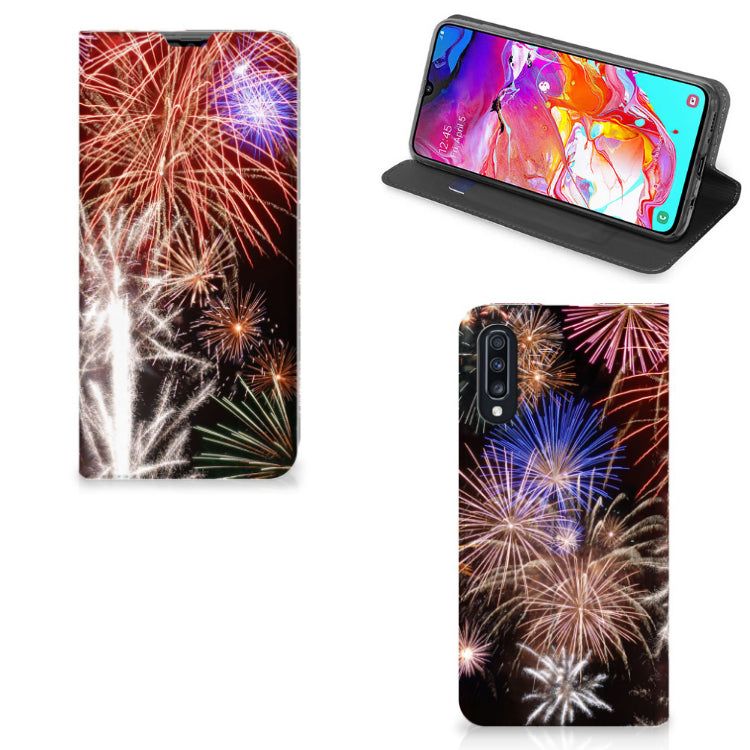 Samsung Galaxy A70 Hippe Standcase Vuurwerk