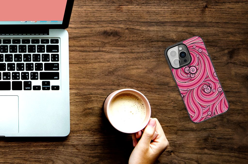 iPhone 13 Pro Max Leuk Telefoonhoesje Swirl Pink B2C Telecom