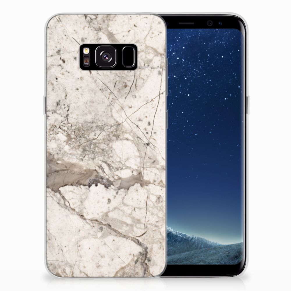 Samsung Galaxy S8 TPU Siliconen Hoesje Marmer Beige