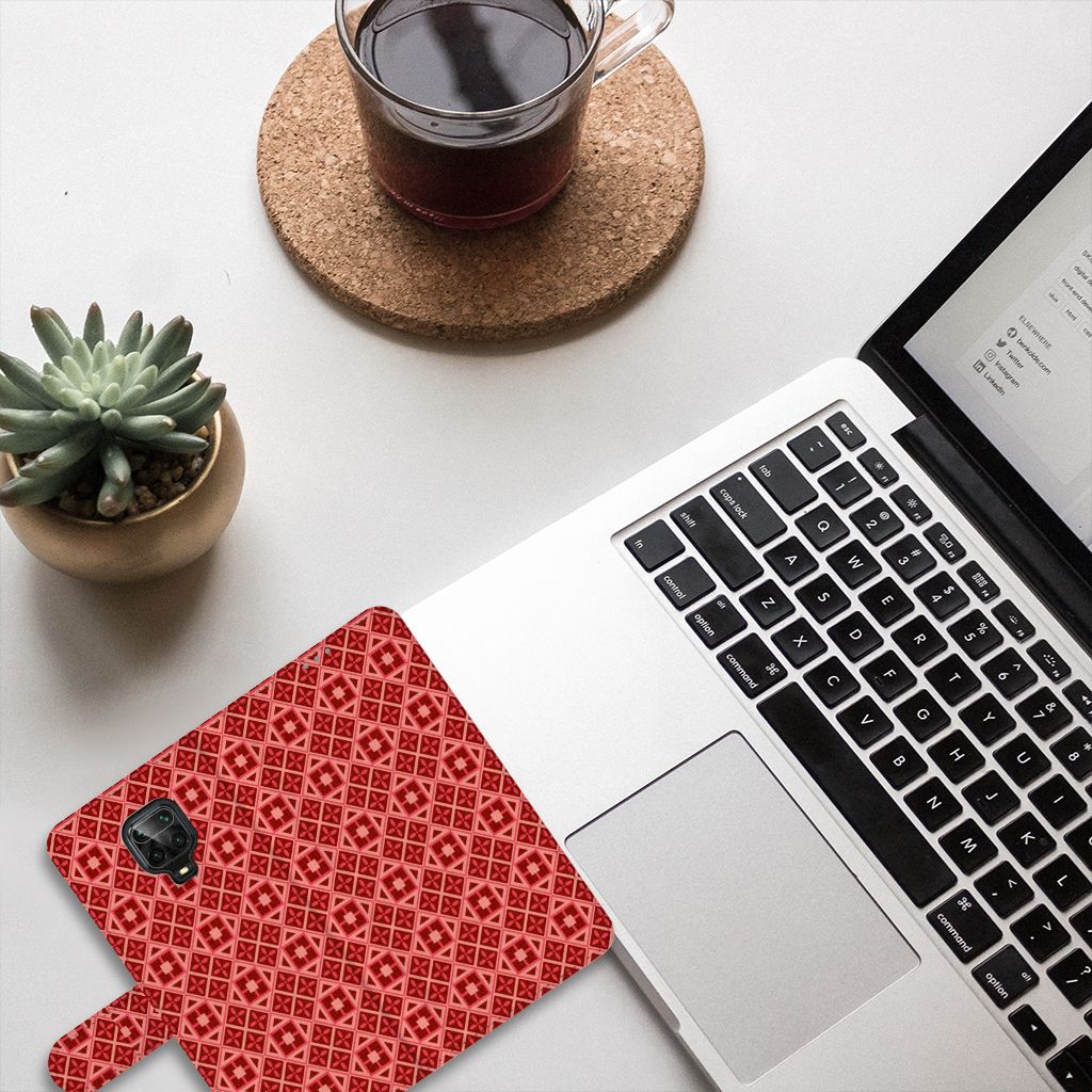 Xiaomi Redmi Note 9 Pro | Note 9S Telefoon Hoesje Batik Rood