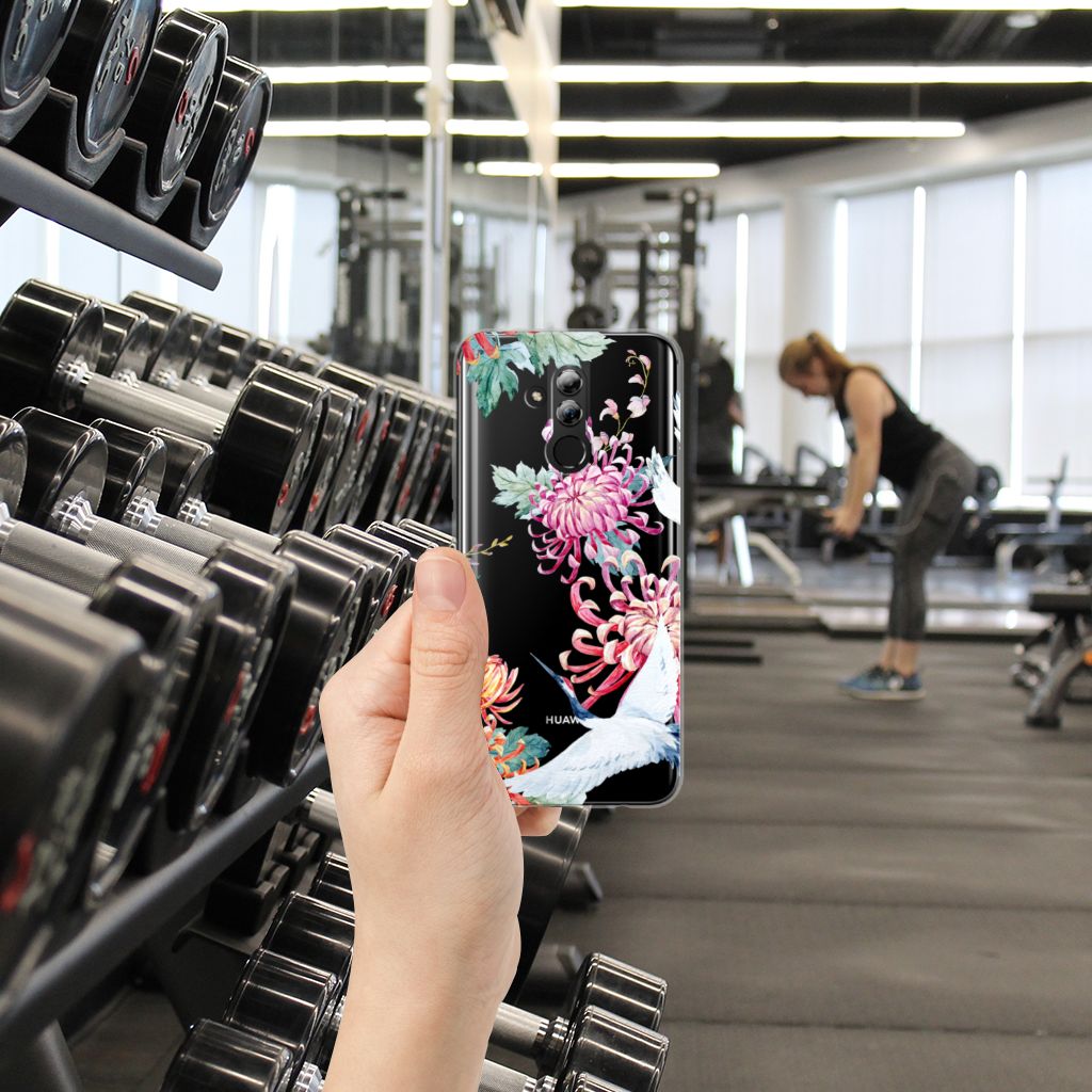 Huawei Mate 20 Lite TPU Hoesje Bird Flowers