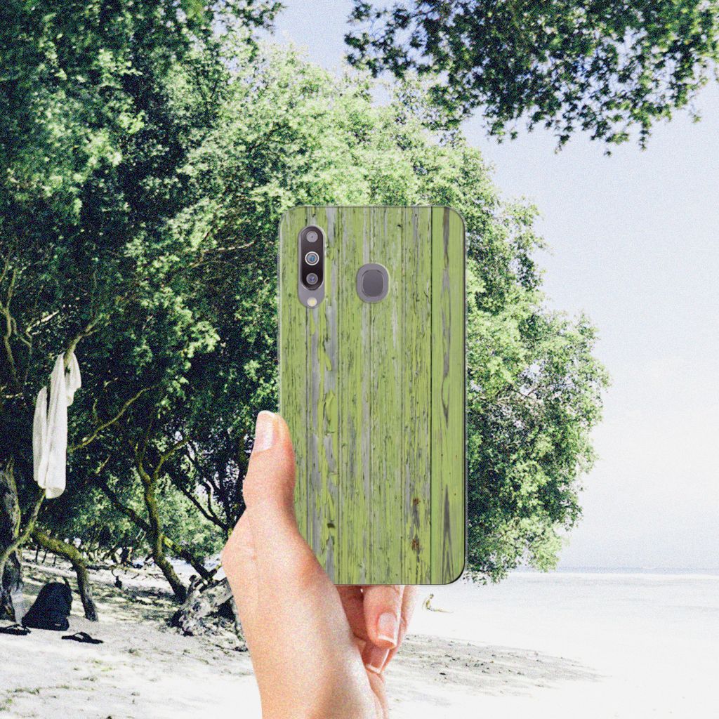 Samsung Galaxy M30 Bumper Hoesje Green Wood