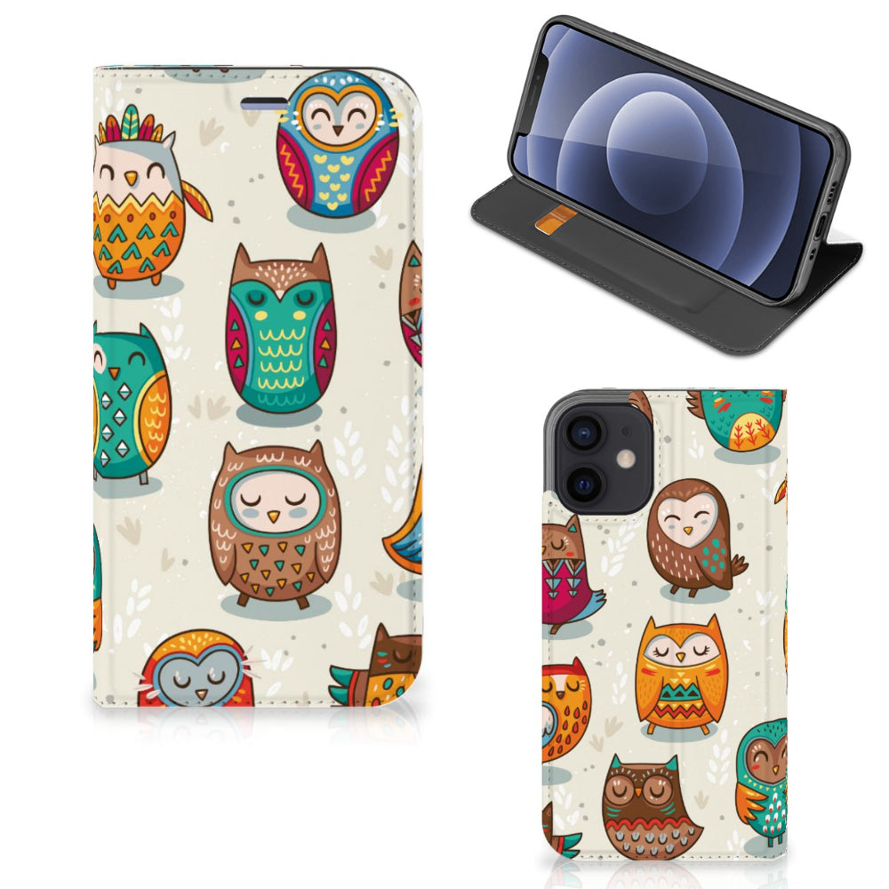 iPhone 12 Mini Hoesje maken Vrolijke Uilen