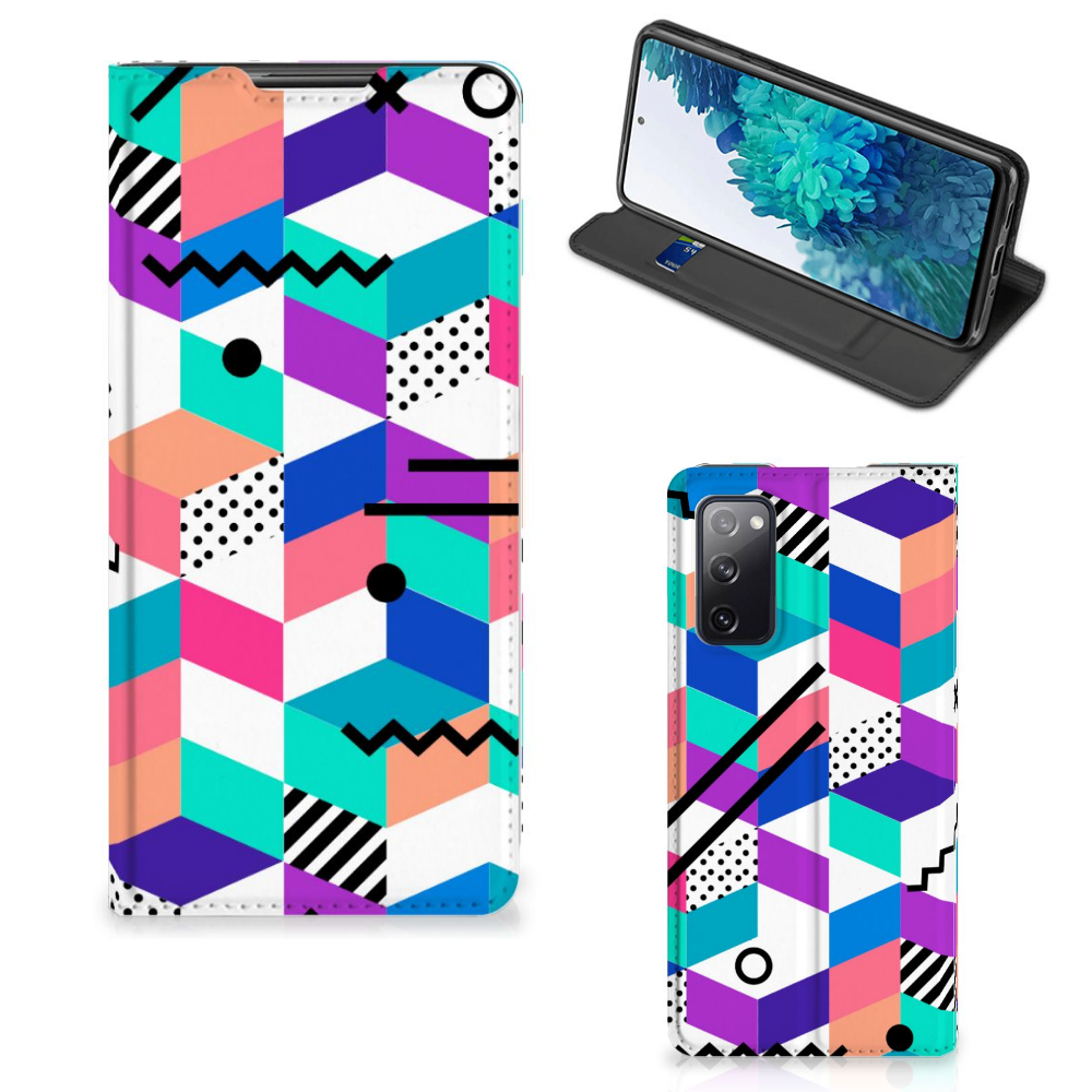 Samsung Galaxy S20 FE Stand Case Blokken Kleurrijk - B2C Telecom