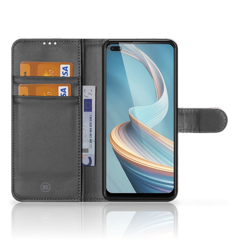 OPPO Reno4 Z Telefoonhoesje met Pasjes Bird Flowers