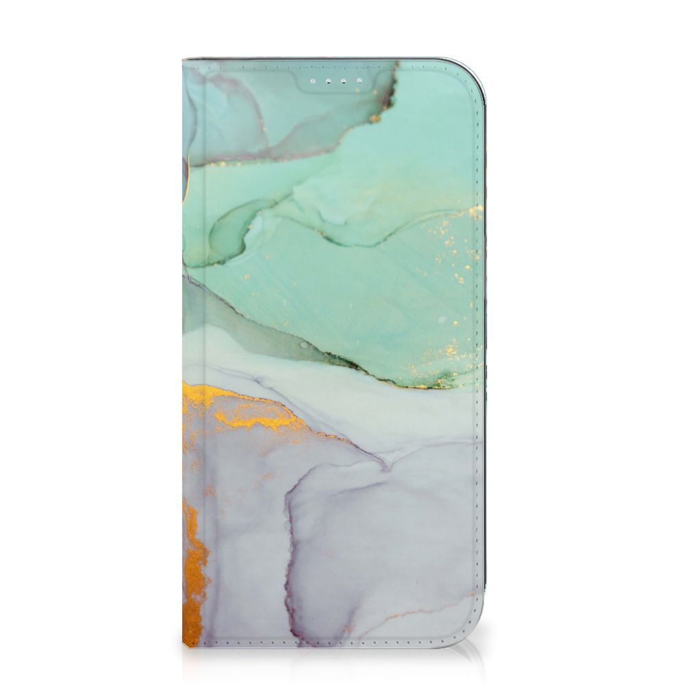 Bookcase voor iPhone 15 Plus Watercolor Mix met een prachtig ontwerp van aquarelkleuren.