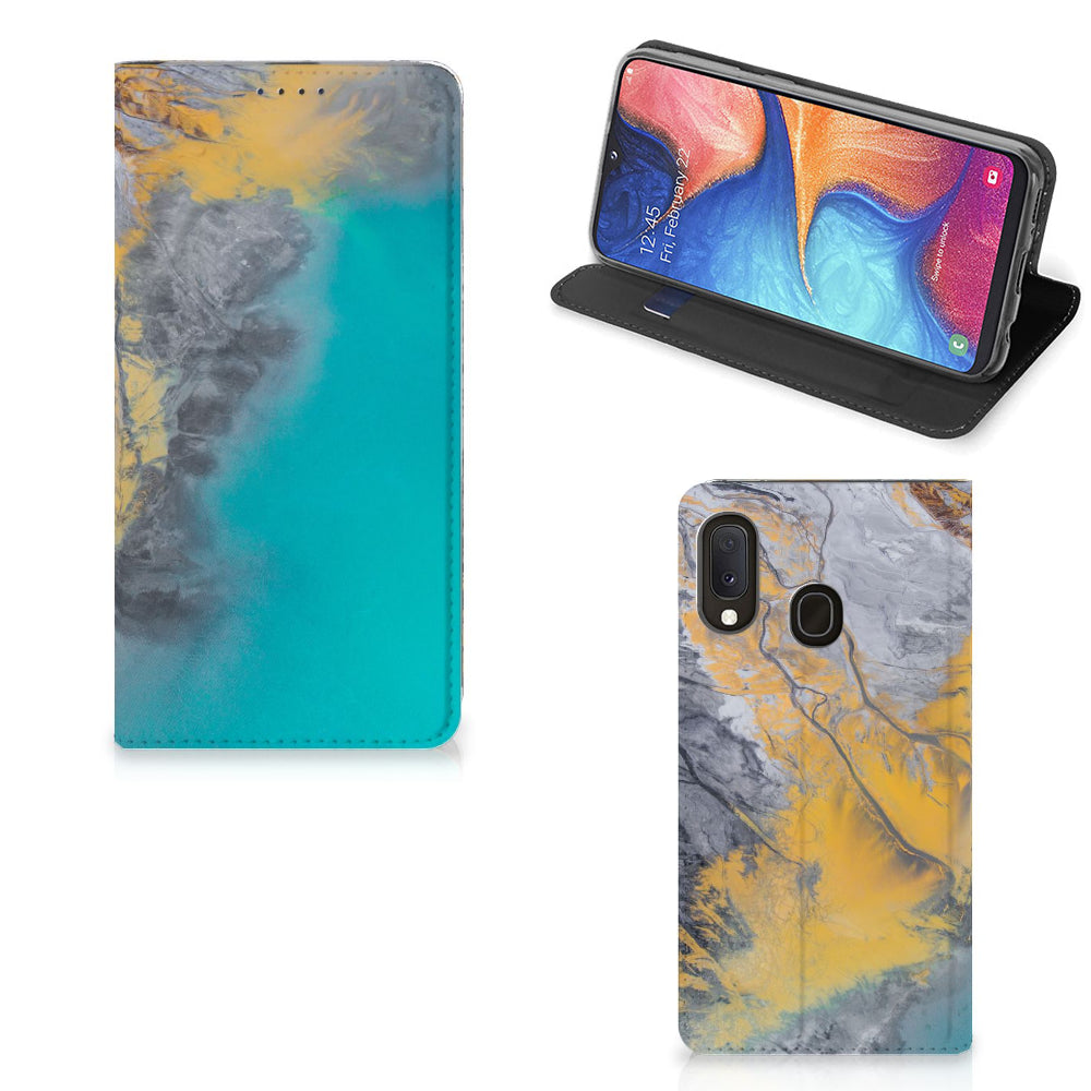 Samsung Galaxy A20e Standcase Marble Blue Gold
