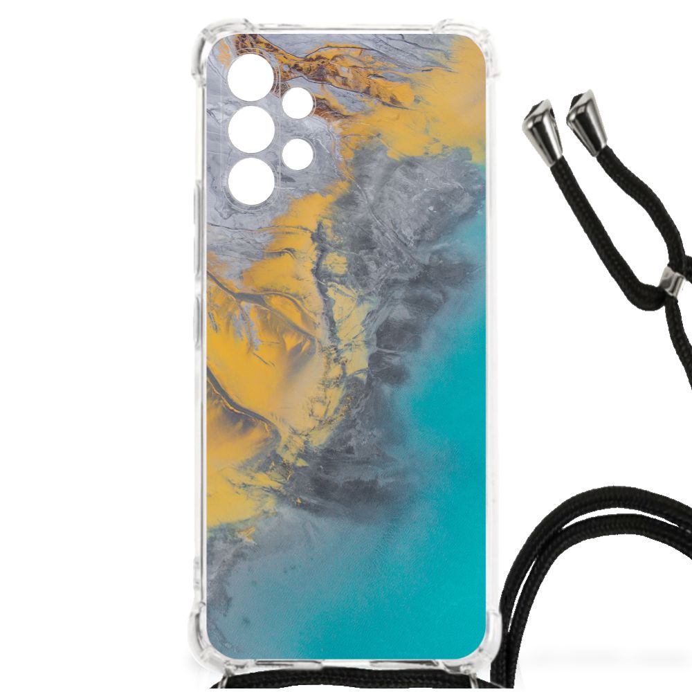 Samsung Galaxy A13 4G Anti-Shock Hoesje Marble Blue Gold B2C Telecom