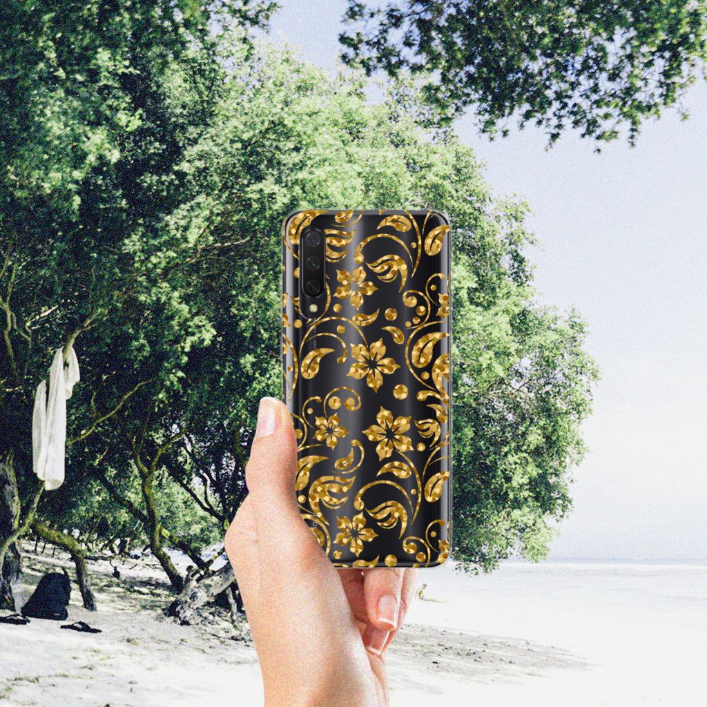 Xiaomi Mi 9 Lite TPU Case Gouden Bloemen B2C Telecom