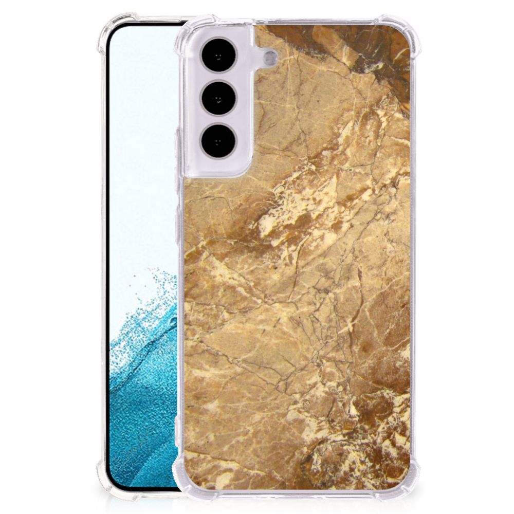 Samsung Galaxy S22 Anti-Shock Hoesje Marmer Creme