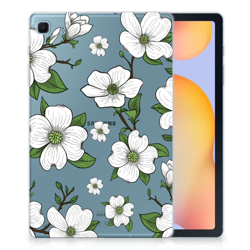 Samsung Galaxy Tab S6 Lite | S6 Lite (2022) Siliconen Hoesje Dogwood Flowers - B2C Telecom