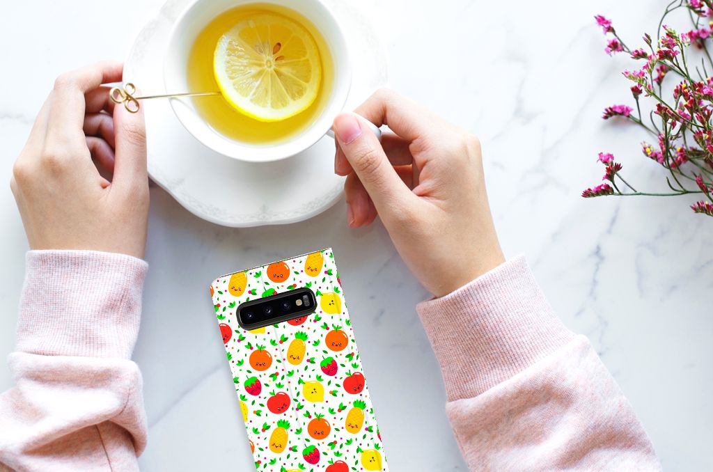 Samsung Galaxy S10 Flip Style Cover Fruits