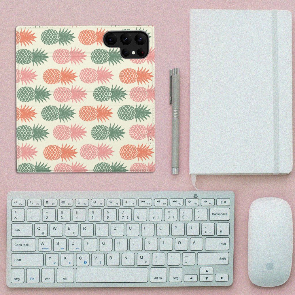 Samsung Galaxy S23 Ultra Flip Style Cover Ananas - B2C Telecom