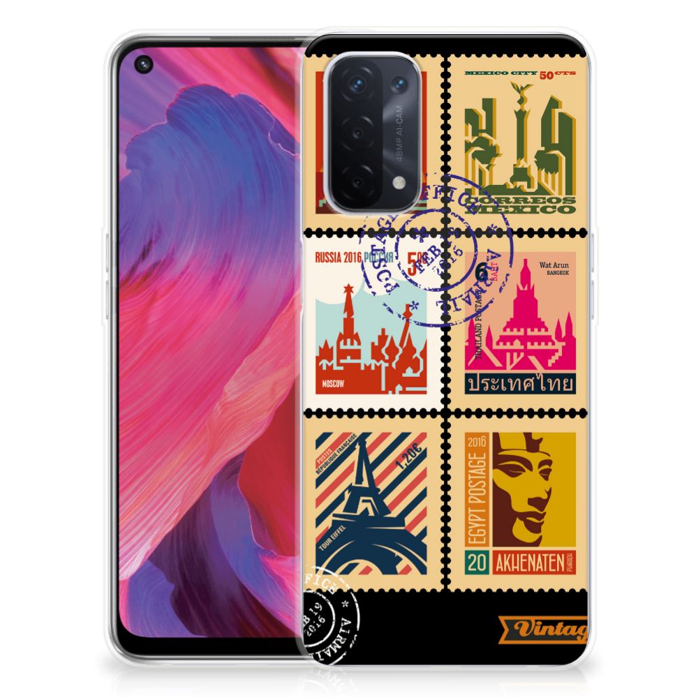 OPPO A93 5G Siliconen Back Cover Postzegels B2C Telecom