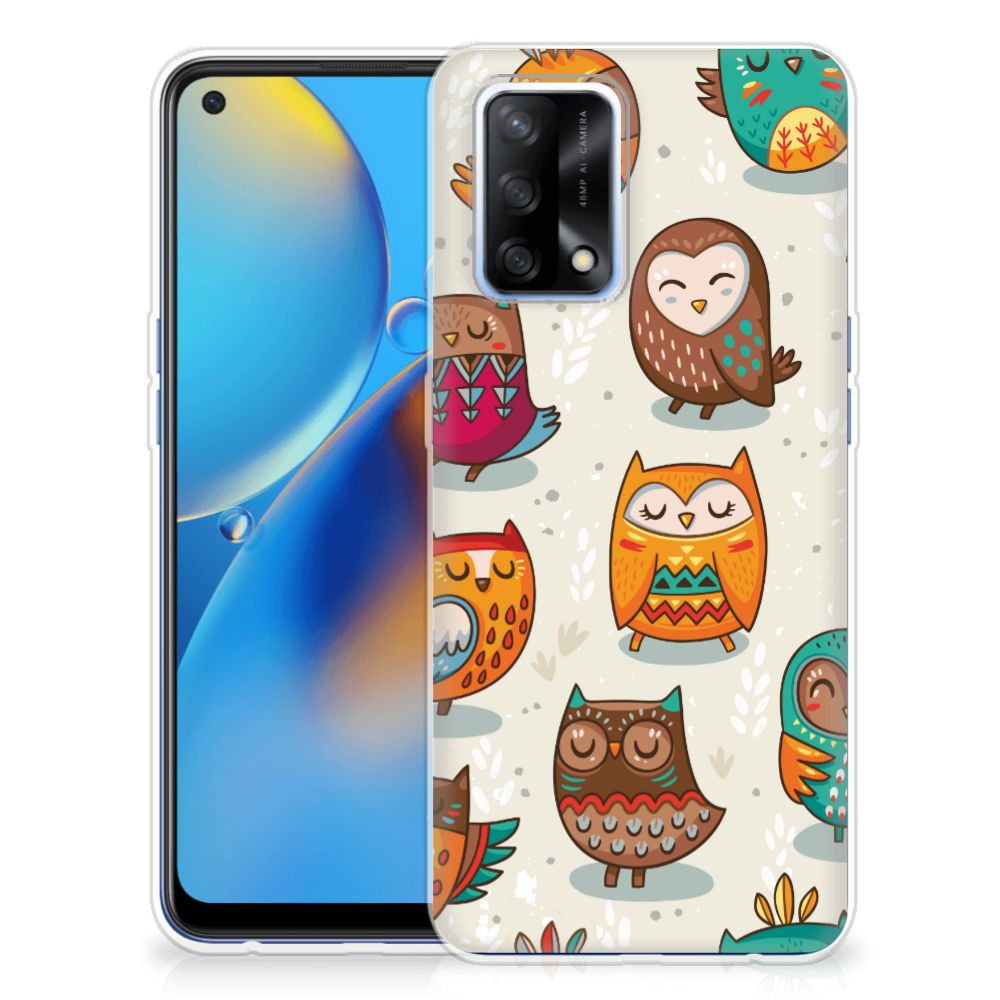 OPPO A74 4G TPU Hoesje Vrolijke Uilen B2C Telecom