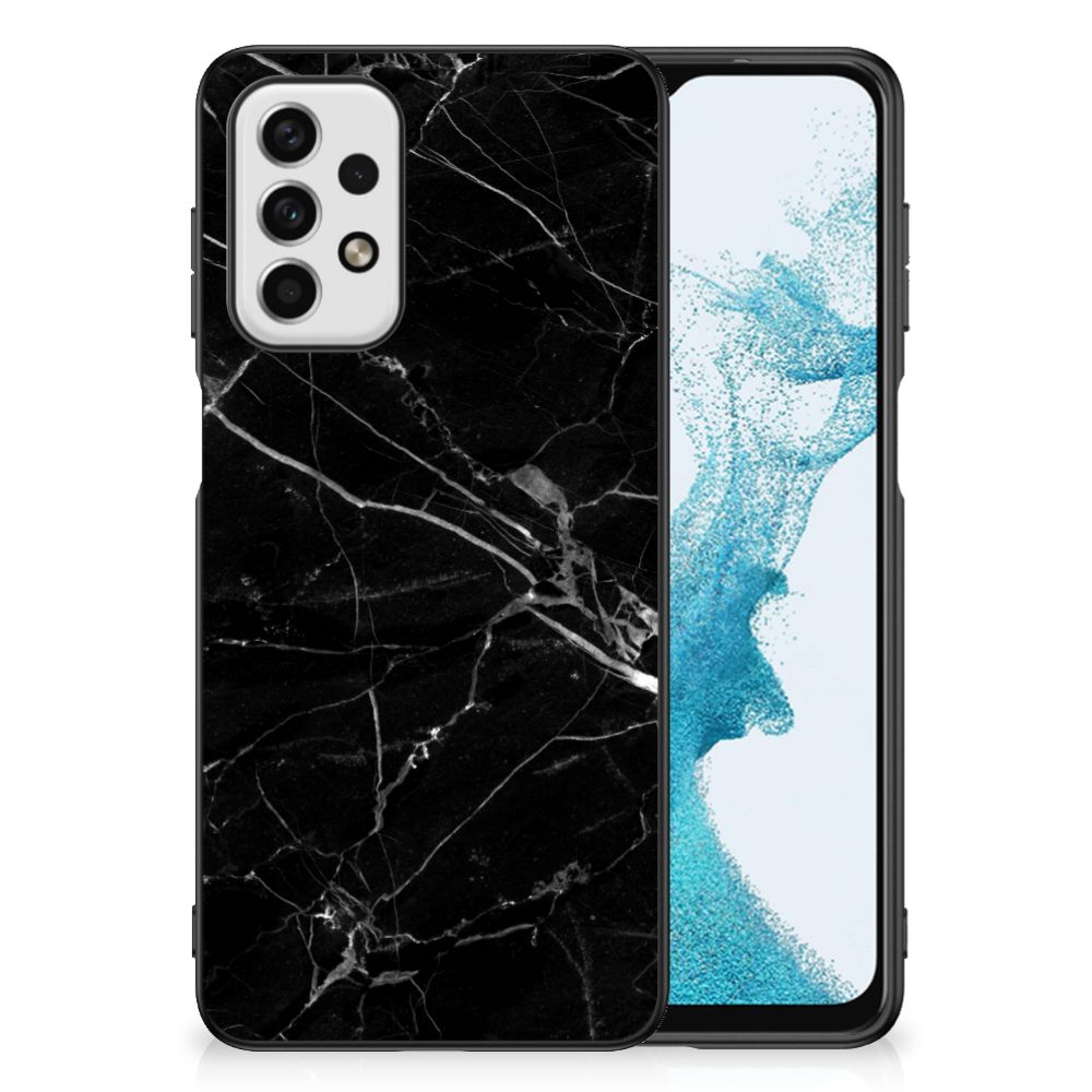 Samsung Galaxy A23 Marmeren Print Telefoonhoesje Marmer Zwart - Origineel Cadeau Vader B2C Telecom