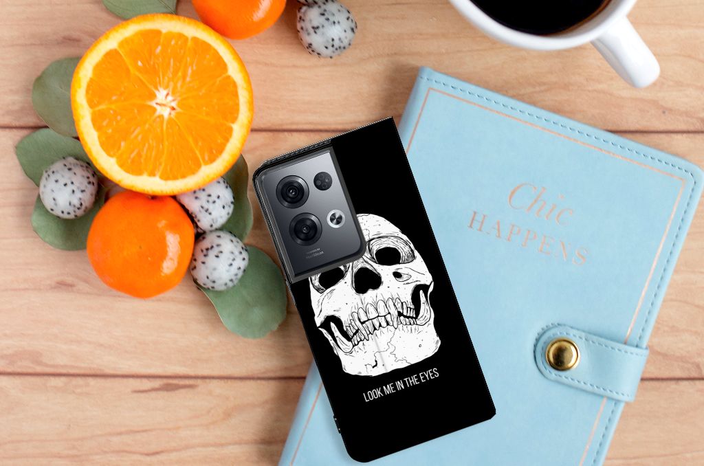 Mobiel BookCase OPPO Reno8 Pro Skull Eyes - B2C Telecom