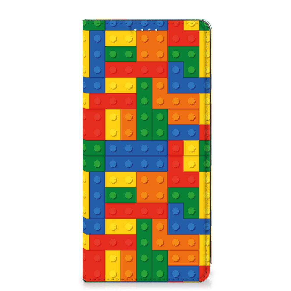 Samsung Galaxy A71 Hoesje met Magneet Blokken Design Blokken Print Aanzicht.