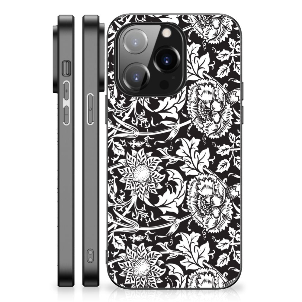 iPhone 14 Pro Bloemen Hoesje Black Flowers B2C Telecom