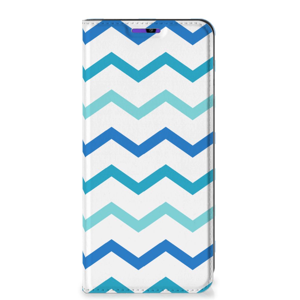 Samsung Galaxy A22 4G | M22 Hoesje met Magneet Zigzag Blauw