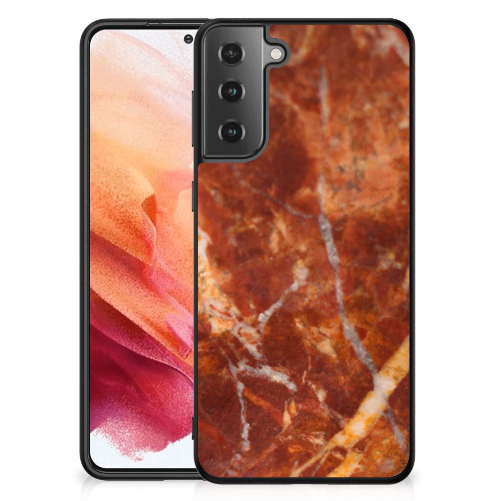 Samsung Galaxy S21 Marmeren Print Telefoonhoesje Marmer Bruin