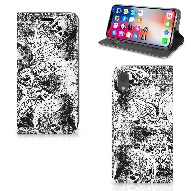 Mobiel BookCase Apple iPhone Xr Skulls Angel