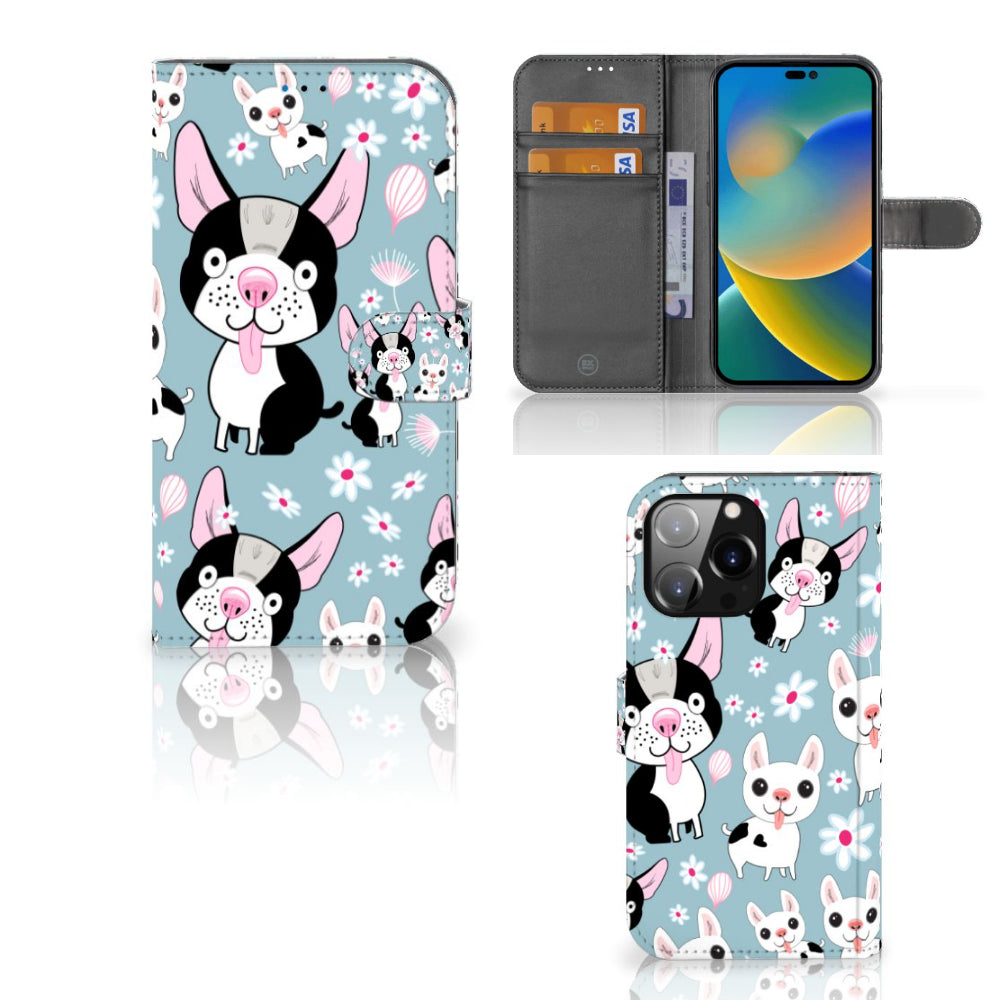 iPhone 14 Pro Max Telefoonhoesje met Pasjes Hondjes