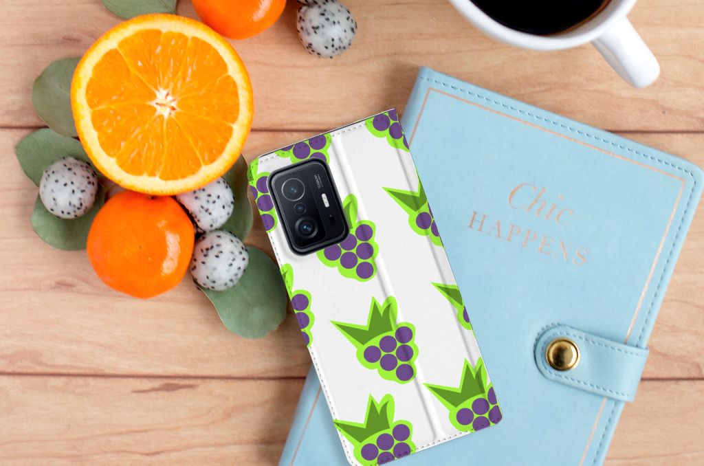 Xiaomi 11T | Xiaomi 11T Pro Flip Style Cover Druiven - B2C Telecom