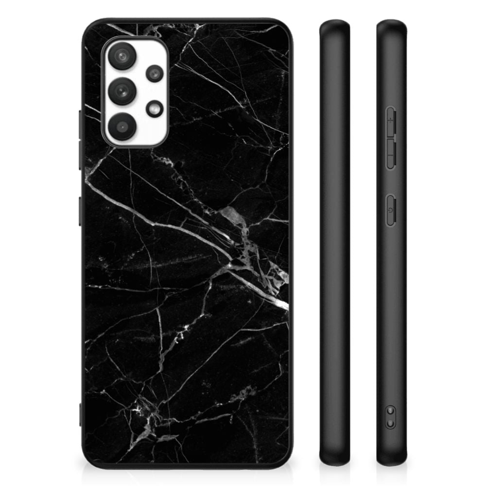 Samsung Galaxy A32 4G | A32 5G Enterprise Editie Marmeren Print Telefoonhoesje Marmer Zwart - Origineel Cadeau Vader B2C Telecom