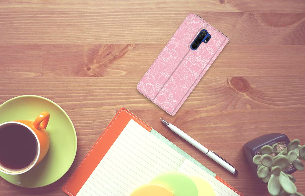 Xiaomi Redmi 9 Smart Cover White Flowers - B2C Telecom