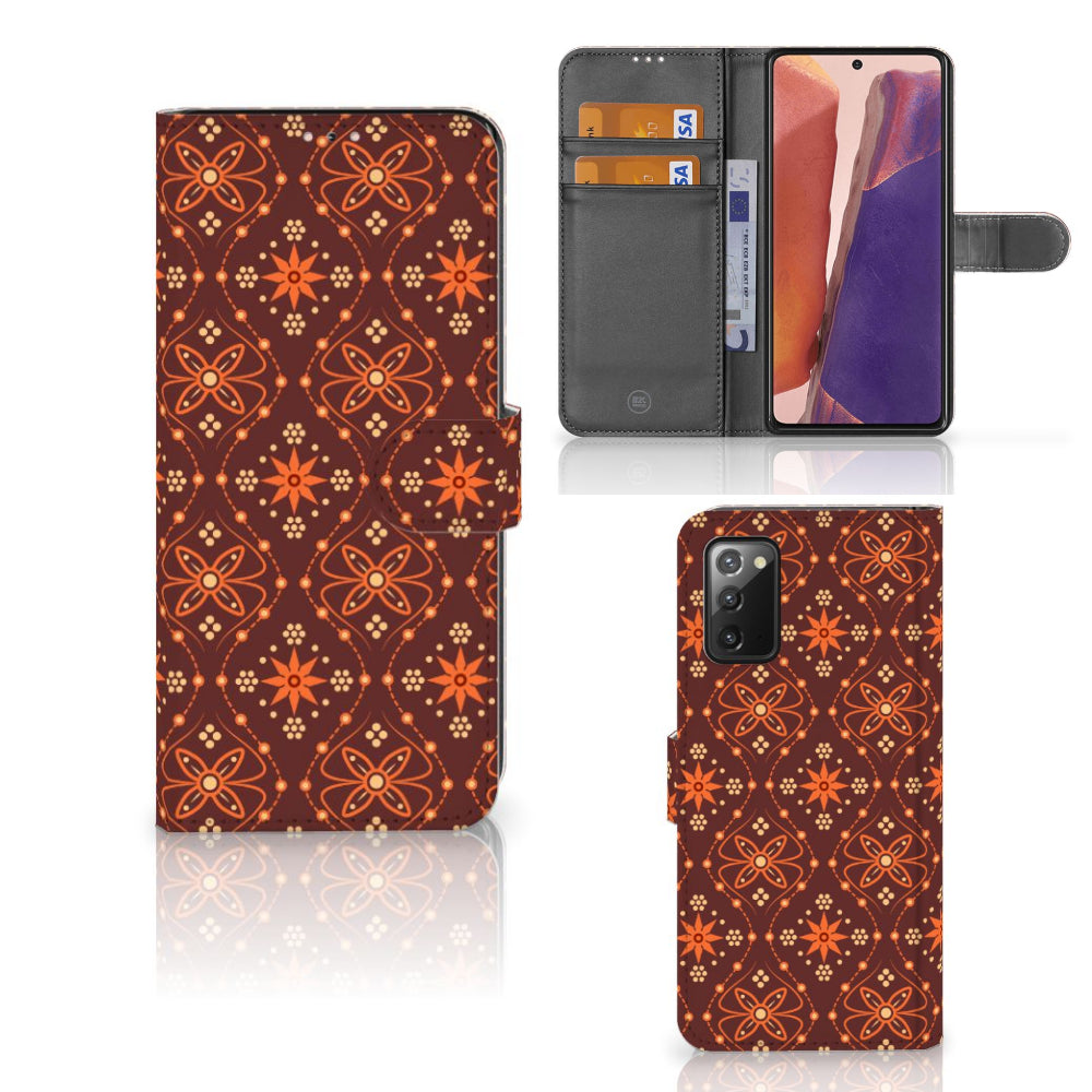Samsung Galaxy Note 20 Telefoon Hoesje Batik Brown