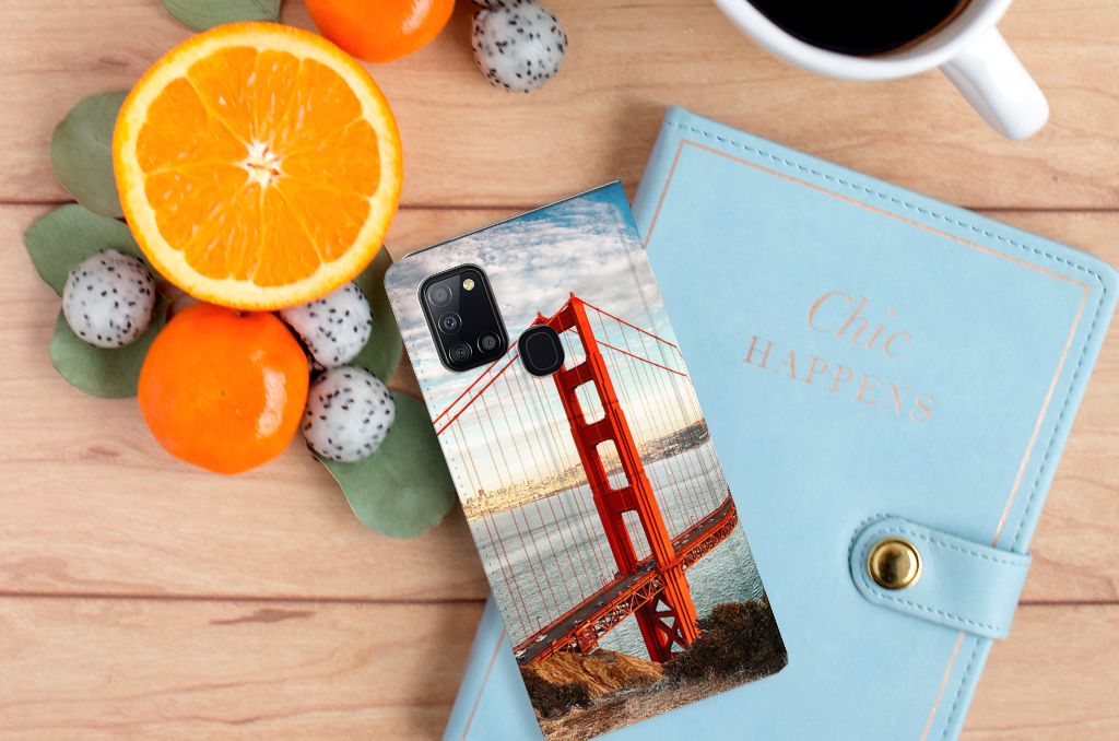 Samsung Galaxy A21s Book Cover Golden Gate Bridge - B2C Telecom