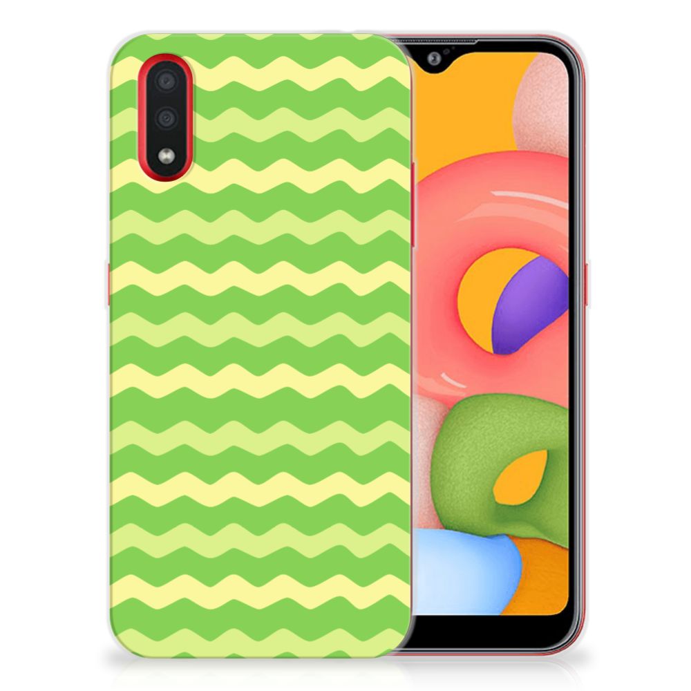 Samsung Galaxy A01 TPU bumper Waves Green
