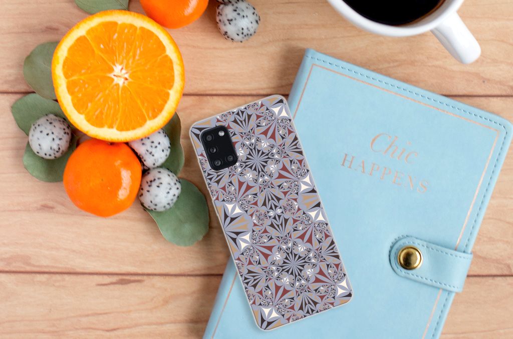 Samsung Galaxy A31 TPU Siliconen Hoesje Flower Tiles B2C Telecom
