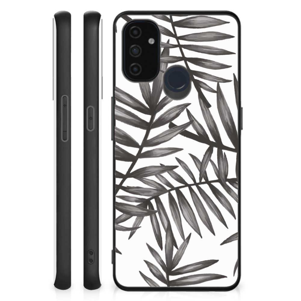 OnePlus Nord N100 Bloemen Hoesje Leaves Grey B2C Telecom