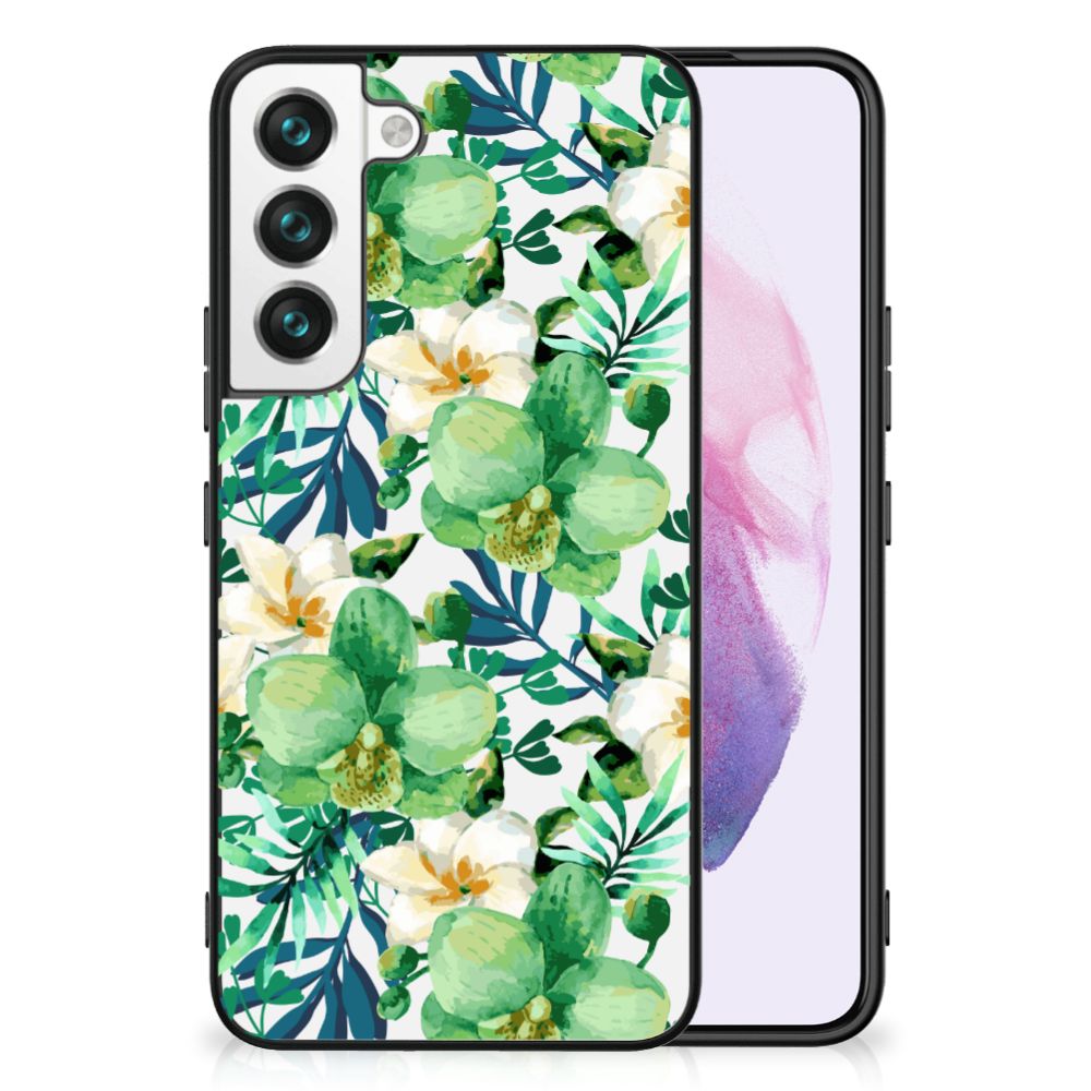 Samsung Galaxy S22 Bloemen Hoesje Orchidee Groen