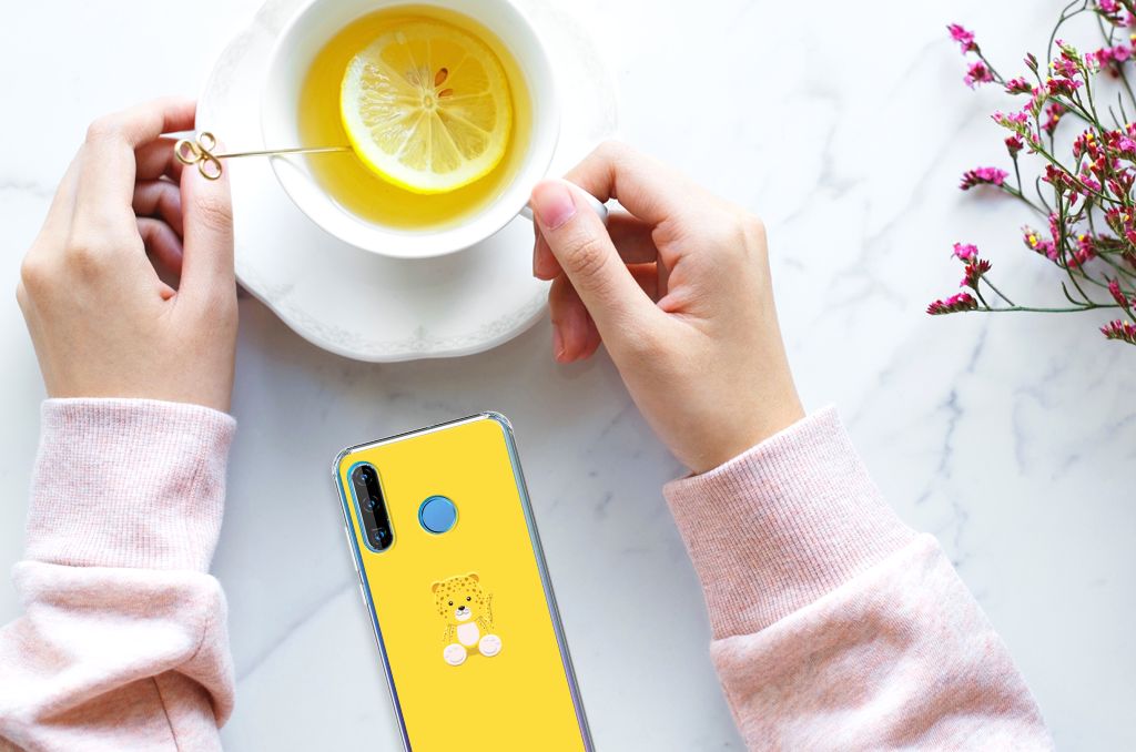 Huawei P30 Lite Stevig Bumper Hoesje Baby Leopard