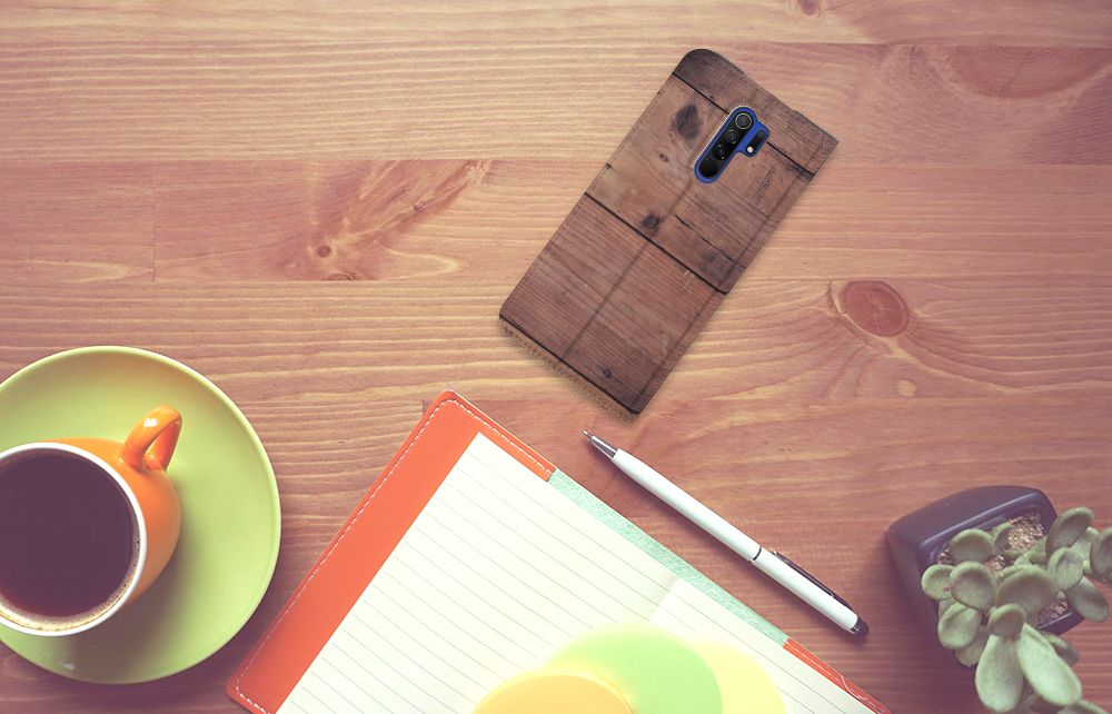 Xiaomi Redmi 9 Book Wallet Case Old Wood - B2C Telecom