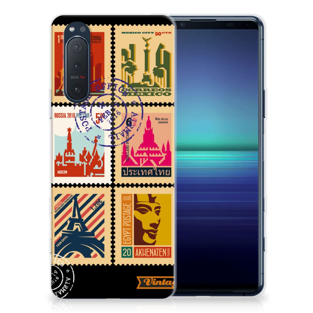 Sony Xperia 5II Siliconen Back Cover Postzegels B2C Telecom
