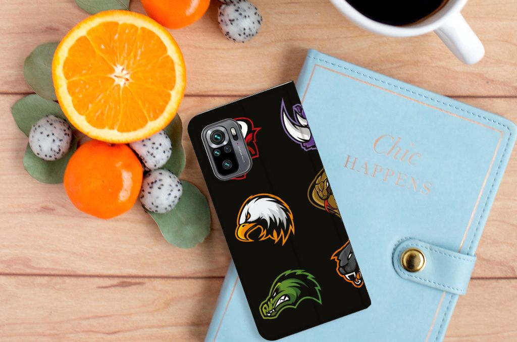 Xiaomi Redmi Note 10 4G | 10S | Poco M5s Magnet Case Cartoon with various cartoon designs on a stylish background.