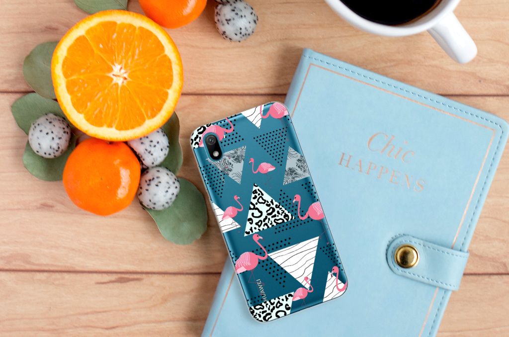 Huawei Y5 (2019) TPU Hoesje Flamingo Triangle