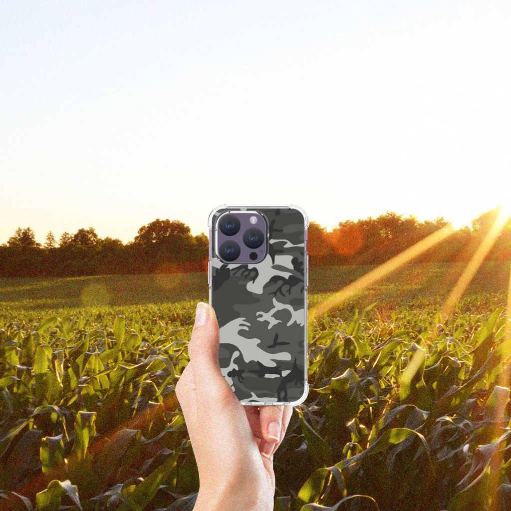iPhone 15 Pro Doorzichtige Silicone Hoesje Army Light B2C Telecom